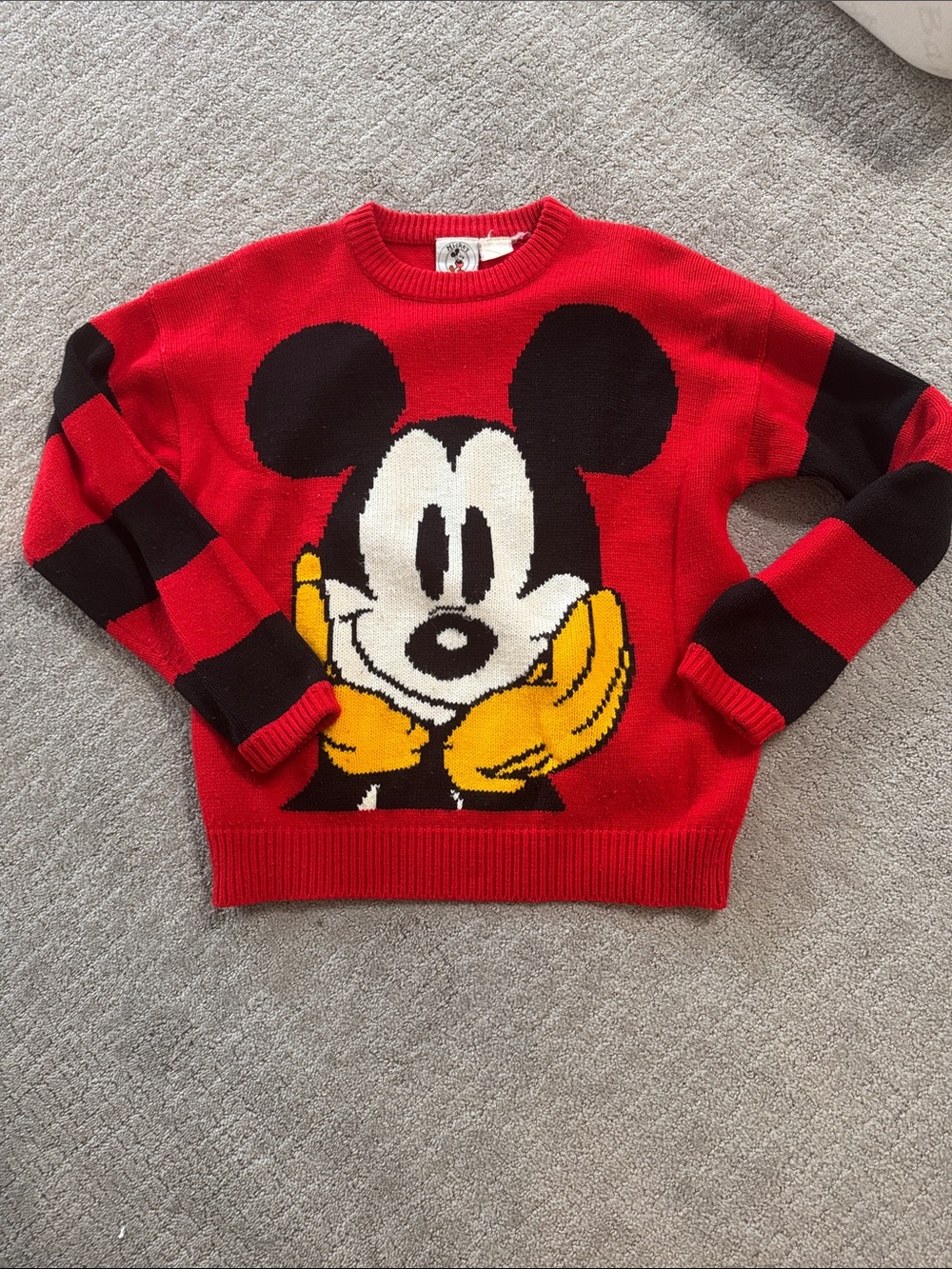 Vintage Mickey Mouse Red & Black Icon Knitted Sweater